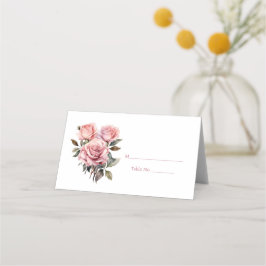 Rosa ros gäst-Bordsnummer Monteringskort Placeringskort