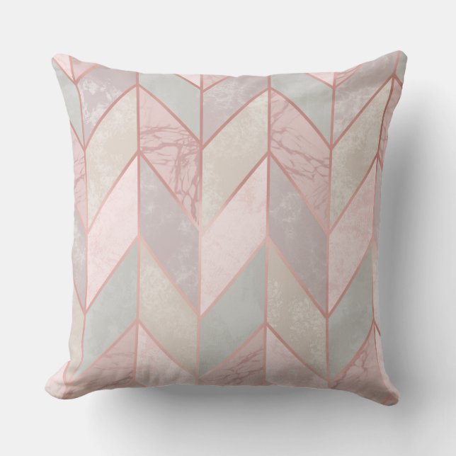Rosa ros Geometric Designer Pillow Kudde (Framsida)
