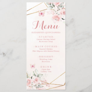 Rosa ros Geometric Sweet sixteen Birthday Meny