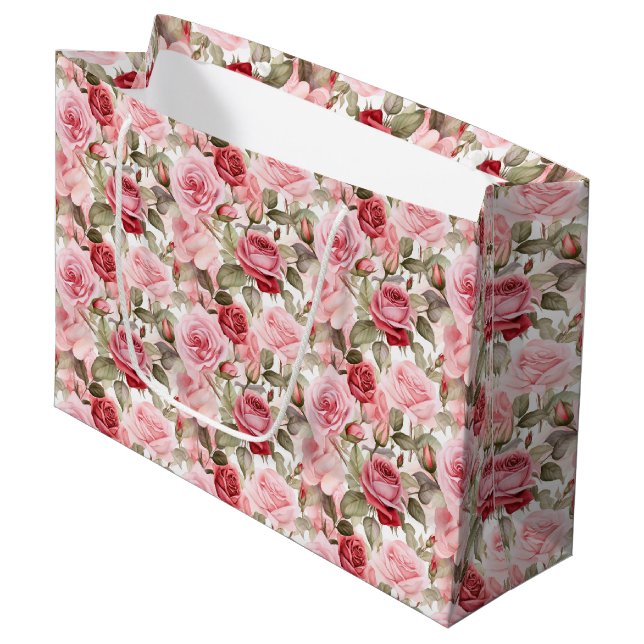 Rosa ros Gift Bag (Framsidan Vinklad)