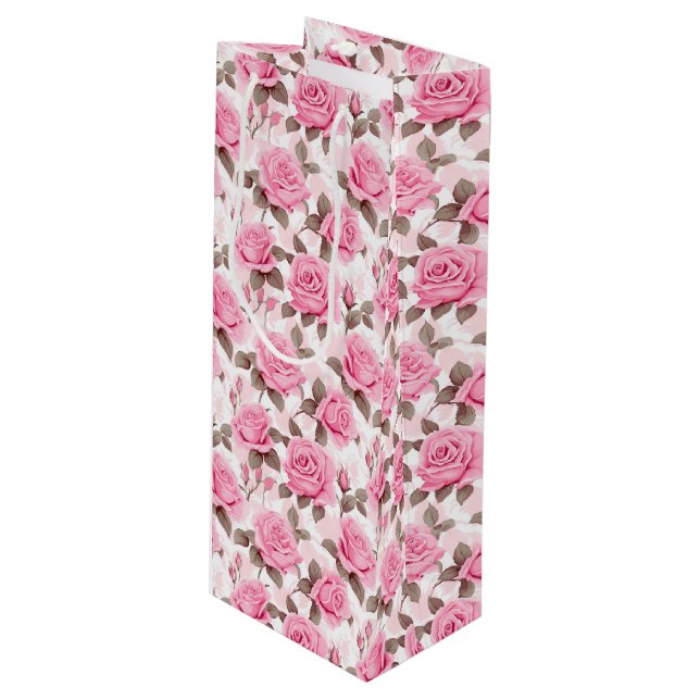 Rosa ros Gift Bag (Framsidan Vinklad)