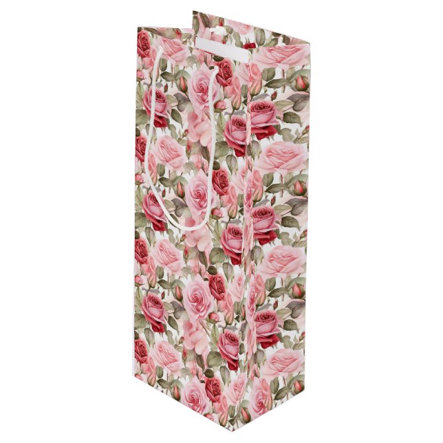 Rosa ros Gift Bag (Framsidan Vinklad)