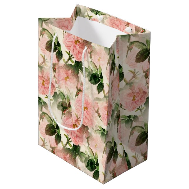 Rosa ros Gift Bag (Framsidan Vinklad)