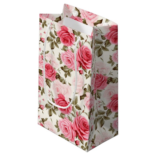 Rosa ros Gift Bag (Framsidan Vinklad)