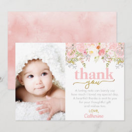Rosa ros Girl Birthday Photo - tackkort Tack Kort