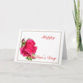 rosa ros,glad valentindag helgkort