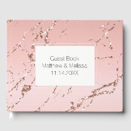 Rosa ros Glam Glitter Bröllop Gästböcker