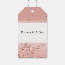 Rosa ros Glam Glitter Bröllop Presentetikett