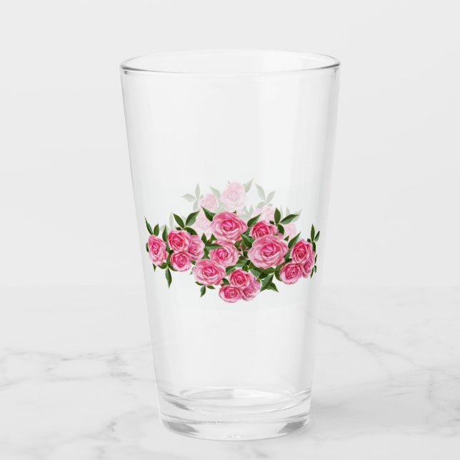 Rosa ros glas Kopp (Framsida)