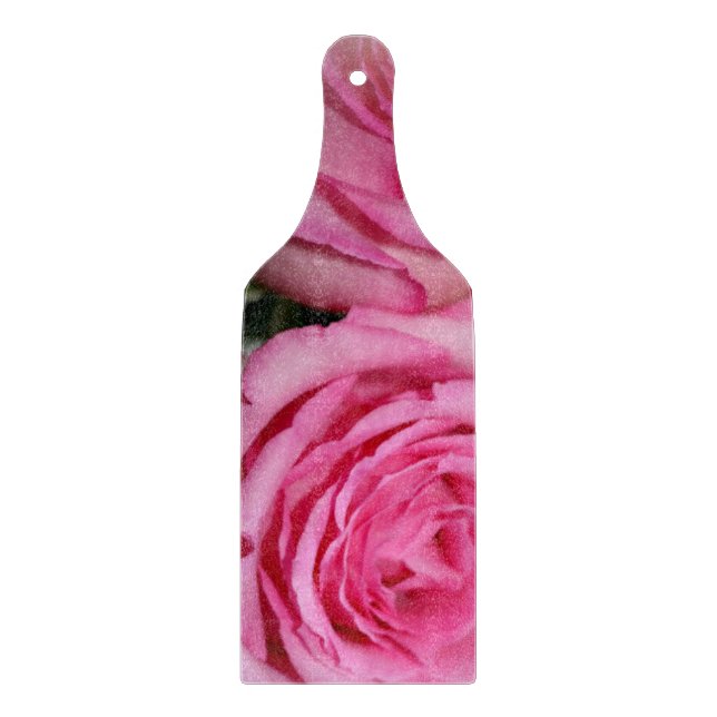 Rosa ros Glasstyckningsduk Paddel (Framsidan)