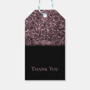 Rosa ros glitter gnistrande ljus Sweet 16-fest Presentetikett