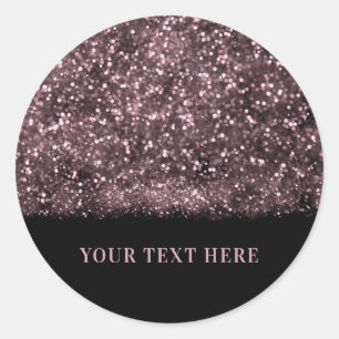 Rosa ros glitter gnistrande ljus Sweet 16-fest Runt Klistermärke