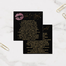 Rosa ros Glitter Läppar 2 - Tillämpning Fyrkantigt Visitkort