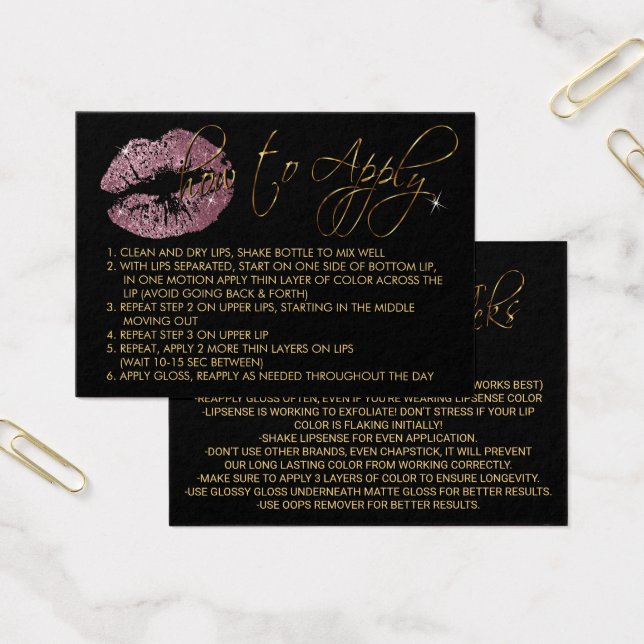 Rosa ros Glitter Läppar - Tillämpning Visitkort (Kontor)