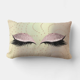 Rosa ros Glitter Makeup Lash Swarovski Dots Lumbarkudde