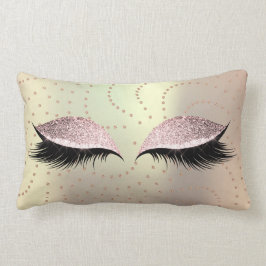 Rosa ros Glitter Makeup Lash Swarovski Dots Lumbarkudde
