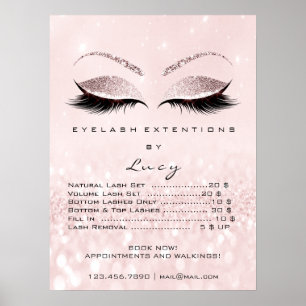 Rosa ros Glitter Makeup Öga bryter priserna Poster