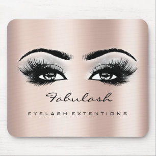 Rosa ros Glitter Namn Beauty Lash Makeup Grått Musmatta
