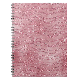 Rosa ros Glitter Zebra Animal Anteckningsbok