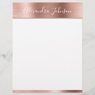 Rosa ros Gold Foil Girly Monogram