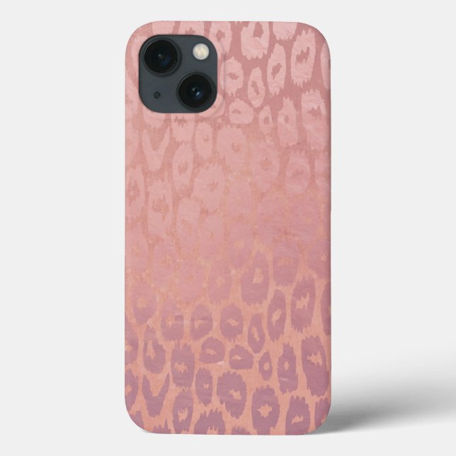 Rosa ros Golg Glitter Leopard Struktur (Baksida)