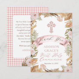 Rosa ros | Gräsmark Blommigt Första Heligan Kommun Tack Kort