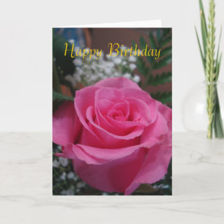 Rosa ros Grattis på födelsedagen Kort