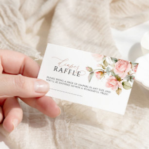 Rosa ros & Greenery Diaper Raffle Biljett Tilläggskort