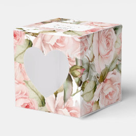 Rosa ros & Greenery Löv Bröllop Heart Presentaskar