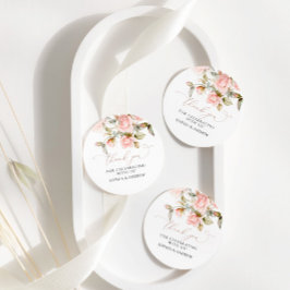 Rosa ros & Grey Löv Märkre för bröllopsförmån Gåvor Etiketter