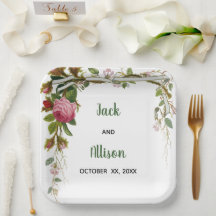 Rosa ros-Grönt med minimalistisk Blommigt