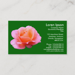 Rosa ros - Grönten för djupgräs Visitkort