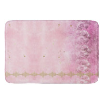 Rosa ros Grunge Damask - Bath Mat
