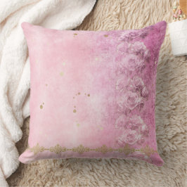 Rosa ros Grunge Damask - Pillow Kudde