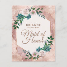 Rosa ros Guld blir du min Maid of honor