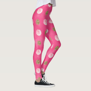rosa ros Guld Blommigt Shock rosa Leggings