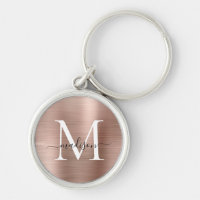 rosa ros Guld Brushed Metall Monogram Girly-skript