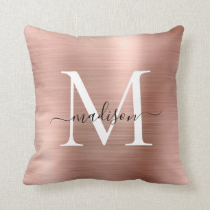 Rosa ros Guld Brutchskript för Metall Kudde