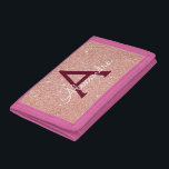 Rosa ros Guld Burgundy Glitter & Gnistra Monogram<br><div class="desc">Rosa ros Guld och Burgundy Faux Glitter och Gnistra Elegant Nylon Wallet. Den här nylonplattan kan anpassas så att den omfattar ditt första och första namn.</div>