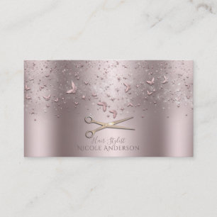 Rosa ros Guld Butterflies Silver Sissor Stylist Visitkort