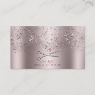 Rosa ros Guld Butterflies Silver Sissor Stylist Visitkort
