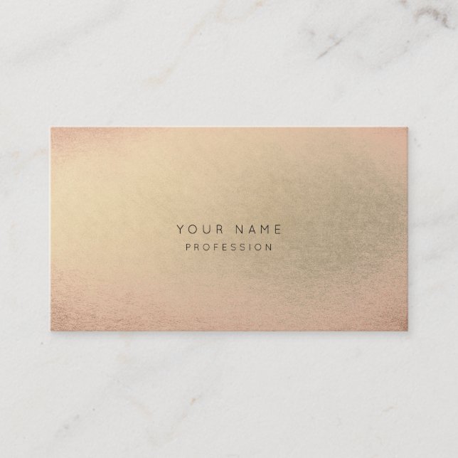  Rosa ros Guld-champaign Minimal hudblåsa Tidsbeställning Kort (Framsida)