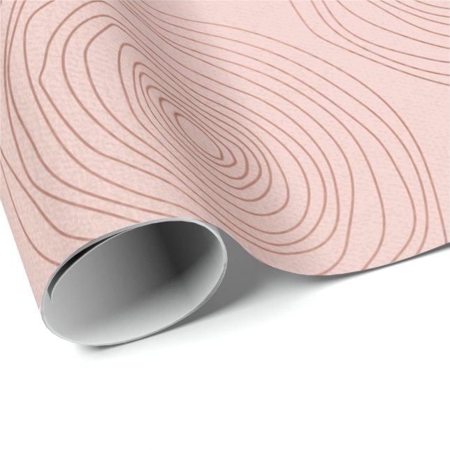 Rosa ros Guld Circles Funky Smala Powder Presentpapper (Rullad Hörn)