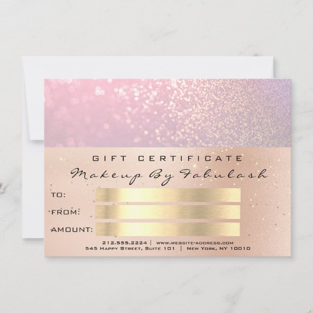 Rosa ros Guld Confetti QR Code Logotyp Beauty Stud (Framsida)