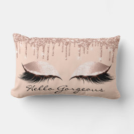Rosa ros Guld Drips Makeup Lash Hej Gorgous Lumbarkudde