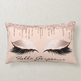 Rosa ros Guld Drips Makeup Lash Hej Gorgous Lumbarkudde