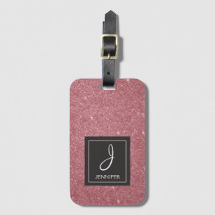 Rosa ros Guld Elegant Monogram Lugage Märkre Glit Bagagebricka