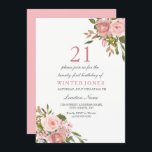 Rosa ros Guld Flowers 21:a födelsedag Party Inbjud Inbjudningar<br><div class="desc">Rosa ros Guld Flowers 21:a födelsedag Party Inbjudan Se matchande insamling i butik</div>
