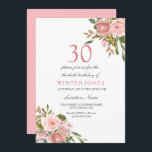 Rosa ros Guld Flowers 30års födelsedag Party Inbju Inbjudningar<br><div class="desc">Rosa ros Guld Flowers 30års födelsedag Party Inbjudan Se matchningssamling i lager</div>