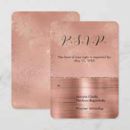 Rosa ros Guld Glam Snöre Bröllop OSA Kort